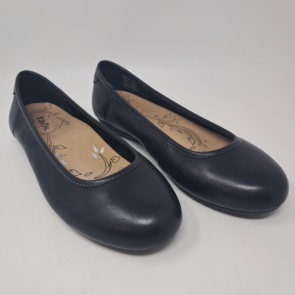 Taos Rascal Black Leather Ballet Flats Comfort Shoes Womens Size 7 M RAS-13715